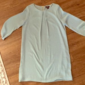 Long sleeve silky shift dress